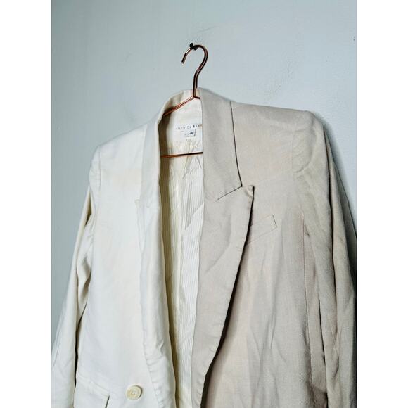 VERONICA BEARD Off-White Tan Two-Toned Braeton Dickey Jacket Blazer Size 8 - Picture 10 of 14